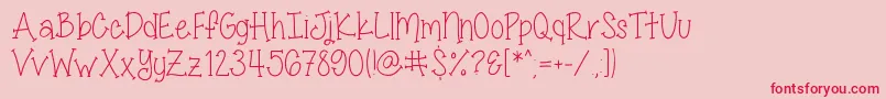 MissSmartyPantsSkinny Font – Red Fonts on Pink Background