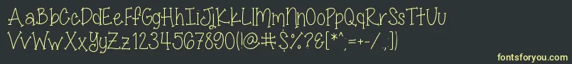 MissSmartyPantsSkinny Font – Yellow Fonts on Black Background