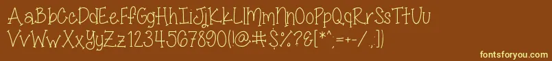 MissSmartyPantsSkinny Font – Yellow Fonts on Brown Background