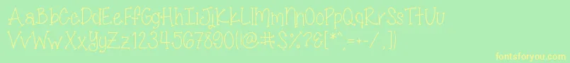 MissSmartyPantsSkinny Font – Yellow Fonts on Green Background
