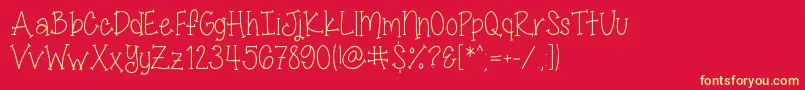 MissSmartyPantsSkinny Font – Yellow Fonts on Red Background