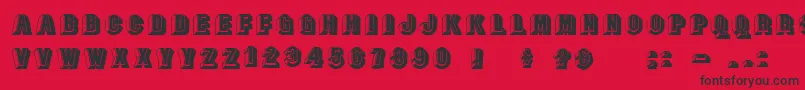 Doublefaces Font – Black Fonts on Red Background