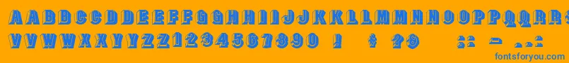 Police Doublefaces – polices bleues sur fond orange