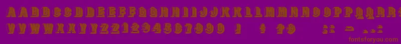 Doublefaces-Schriftart – Braune Schriften auf violettem Hintergrund