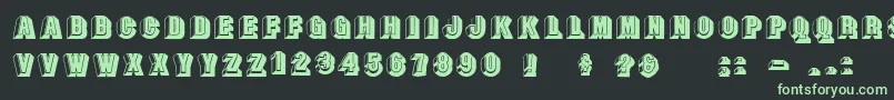 Doublefaces-fontti – vihreät fontit mustalla taustalla