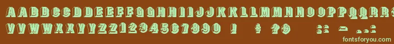 Doublefaces Font – Green Fonts on Brown Background