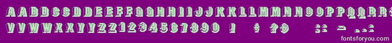 Czcionka Doublefaces – zielone czcionki na fioletowym tle