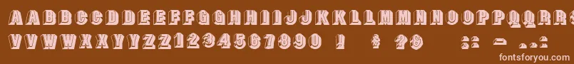 Czcionka Doublefaces – różowe czcionki na brązowym tle