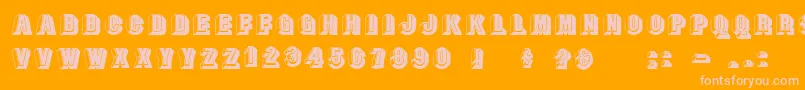 Doublefaces Font – Pink Fonts on Orange Background