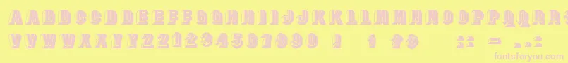 Doublefaces Font – Pink Fonts on Yellow Background