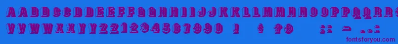 Doublefaces Font – Purple Fonts on Blue Background