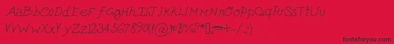 Cutepickle Font – Black Fonts on Red Background