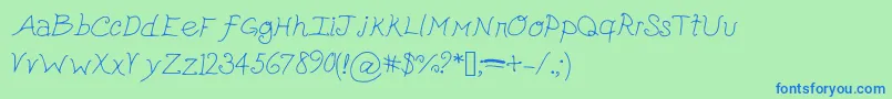 Cutepickle Font – Blue Fonts on Green Background