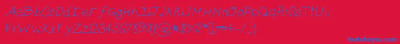 Cutepickle-Schriftart – Blaue Schriften auf rotem Hintergrund