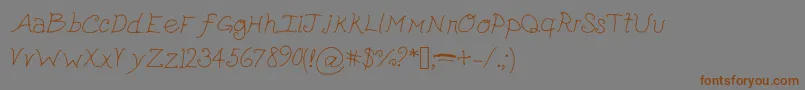 Cutepickle-Schriftart – Braune Schriften auf grauem Hintergrund
