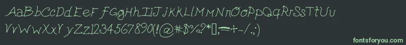 Cutepickle-Schriftart – Grüne Schriften auf schwarzem Hintergrund