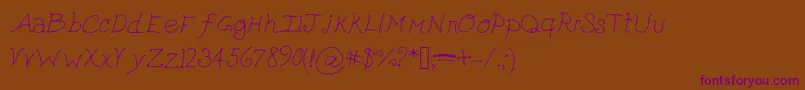Cutepickle Font – Purple Fonts on Brown Background