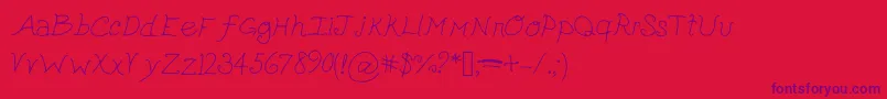 Cutepickle-Schriftart – Violette Schriften auf rotem Hintergrund