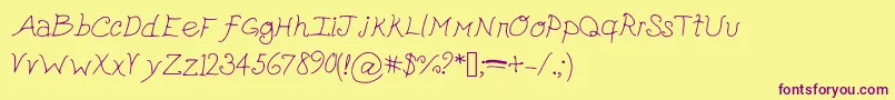 Cutepickle Font – Purple Fonts on Yellow Background