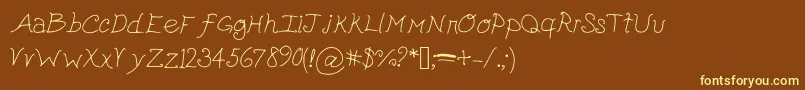 Cutepickle Font – Yellow Fonts on Brown Background