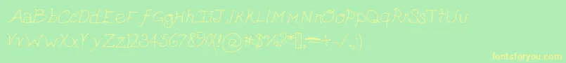 Cutepickle Font – Yellow Fonts on Green Background