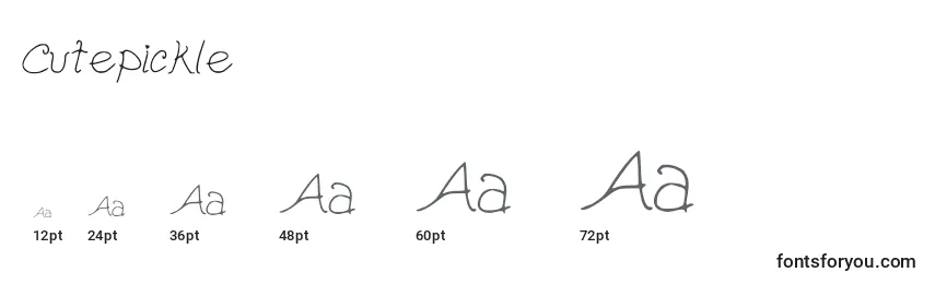 Cutepickle Font Sizes