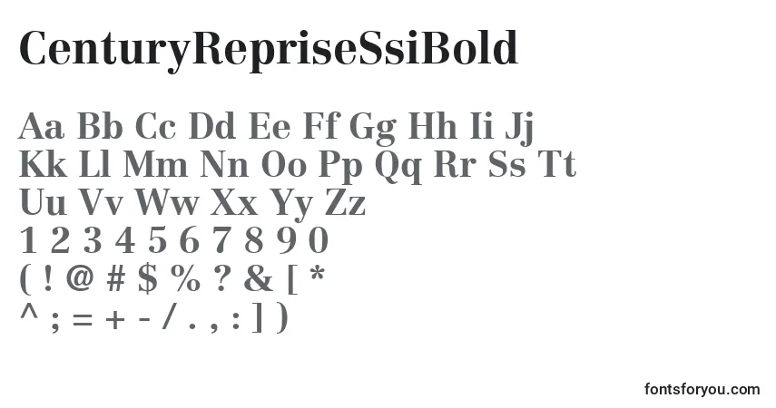 Czcionka CenturyRepriseSsiBold – alfabet, cyfry, specjalne znaki