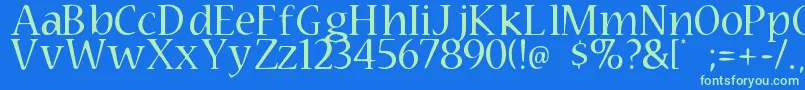 Technomage Font – Green Fonts on Blue Background