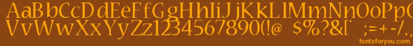 Technomage Font – Orange Fonts on Brown Background