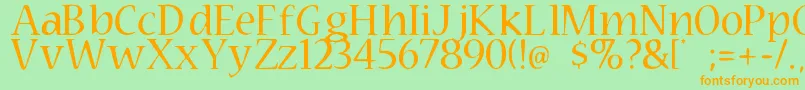 Technomage-Schriftart – Orangefarbene Schriften auf grünem Hintergrund