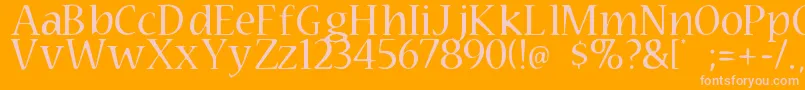 Technomage-Schriftart – Rosa Schriften auf orangefarbenem Hintergrund