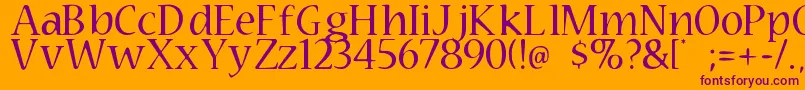 Technomage Font – Purple Fonts on Orange Background