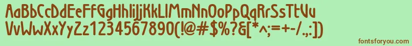 Wienboldc Font – Brown Fonts on Green Background