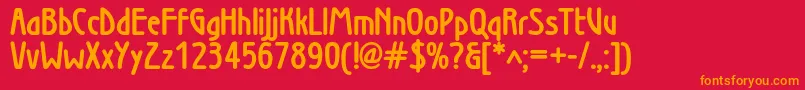 Wienboldc Font – Orange Fonts on Red Background