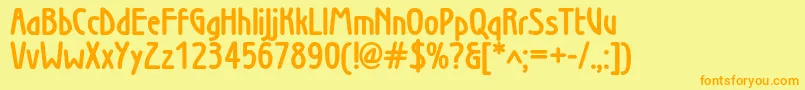 Wienboldc Font – Orange Fonts on Yellow Background