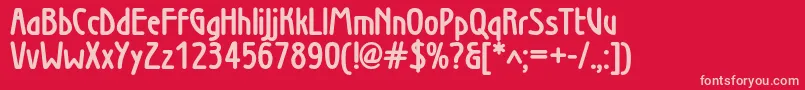 Wienboldc Font – Pink Fonts on Red Background