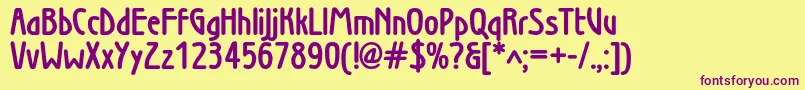 Wienboldc Font – Purple Fonts on Yellow Background