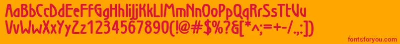 Wienboldc Font – Red Fonts on Orange Background