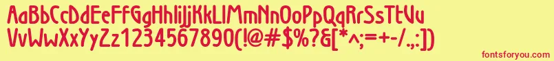 Wienboldc Font – Red Fonts on Yellow Background