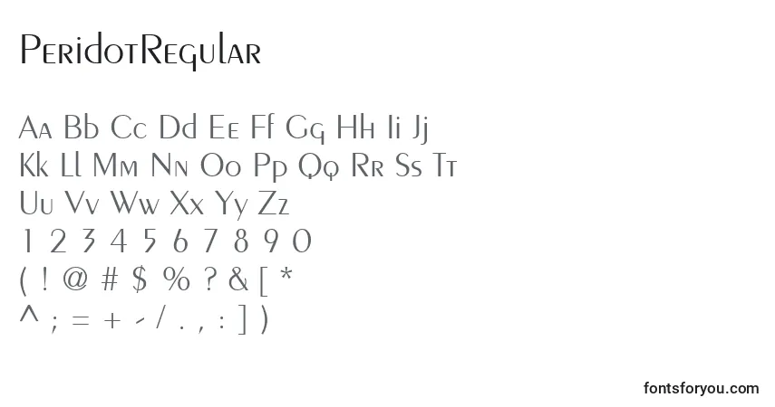 Police PeridotRegular - Alphabet, Chiffres, Caractères Spéciaux