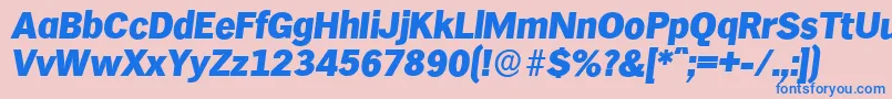 HamburgserialHeavyItalic Font – Blue Fonts on Pink Background