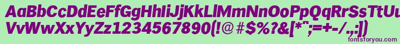 Police HamburgserialHeavyItalic – polices violettes sur fond vert