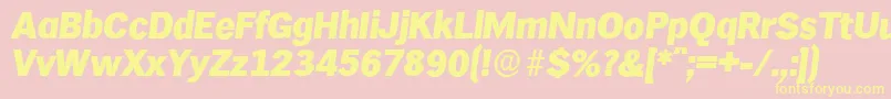 HamburgserialHeavyItalic Font – Yellow Fonts on Pink Background