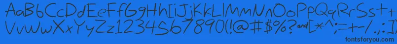 Шрифт NihilschizHandwriting – чёрные шрифты на синем фоне