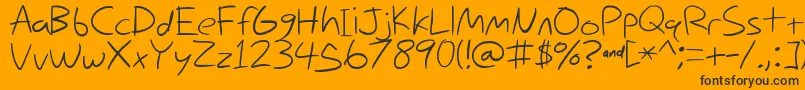 NihilschizHandwriting Font – Black Fonts on Orange Background