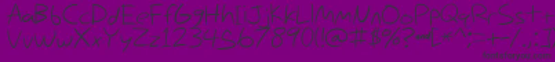 NihilschizHandwriting-fontti – mustat fontit violetilla taustalla