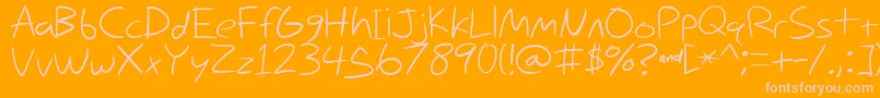 Шрифт NihilschizHandwriting – розовые шрифты на оранжевом фоне