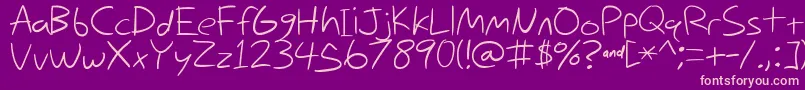 NihilschizHandwriting Font – Pink Fonts on Purple Background