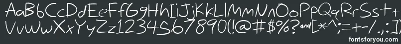 Шрифт NihilschizHandwriting – белые шрифты на чёрном фоне