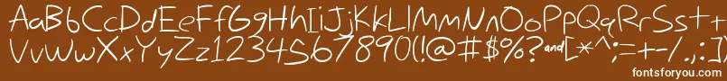 NihilschizHandwriting Font – White Fonts on Brown Background